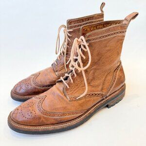 Sutor Mantellassi Men’s Leather Wingtip Brogue Lace-Up Boots